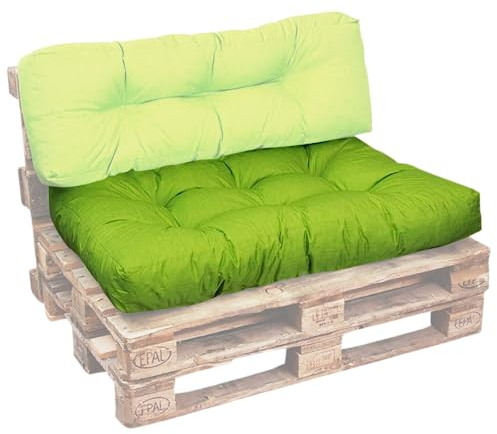 bananair - Palettenkissen Outdoor 120 x 80 cm Bequem - Robuster, UV-beständiger & Wasserabweisender Stoff - Ideal für Europaletten, Palettenmöbel, Palettensofa (Sitzkissen, 120 x 80 cm, Grün)