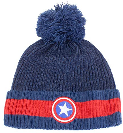 Heroes Inc. Marvel Captain America Beanie Logo Mützen, blau, One Size