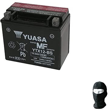Compatible avec Yamaha TDM (3VD/4TX) 850 1991-1995 YTX12-BS Batterie YUASA (Full Sealed Ready) Batteries 12V / 10AH pour Moto Scooter SPÉCIFIQUE 150X87X130MM