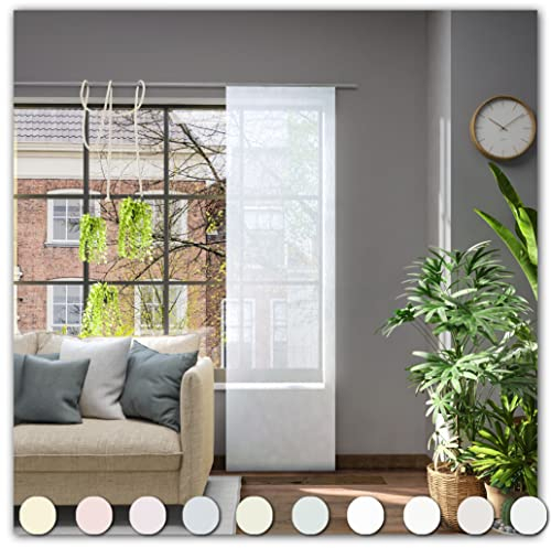 Neutex for you! Libre ECO Schiebevorhang, Gardine, Vorhang, Halbtransparent, 245 x 60 cm (H/B), 481444, Made in Europe, Oeko-Tex Standard 100, hellgrau