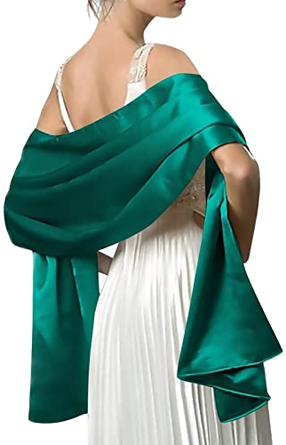 LumiSyne Mujer Satén Gasa Chal Mantón Sedoso Color Sólido Bufanda Pañuelo Ligero Estola Para Fiesta Vestido Boda Novia Dama De Honor Noche
