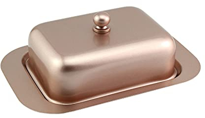caihuashopping Mantequillera Caja de Mantequilla de Mantequilla de Acero Inoxidable Recipiente de Queso de Recipiente Bandeja de Guarda con Tapa Caja de Queso de Mantequilla de Mantequilla Mantequera