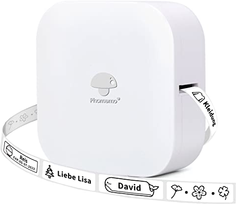 COLORWING Q30 Bluetooth Etikettendrucker, Beschriftungsgerät Selbstklebend Kompatibel Mit Ios Android, Tragbarer Mini Etikettiergerät FüR Zuhause BüRo Schule Etikettierung (Weiß)