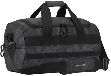 RIVACASE Moderne Sporttasche Tarnfarben - Fitnesstasche aus hochwertigem, wasserabweisendem Material mit PU-Laminierung – Reisetasche mit viel Stauraum – ideal für Sport und Freizeit (30 Liter)