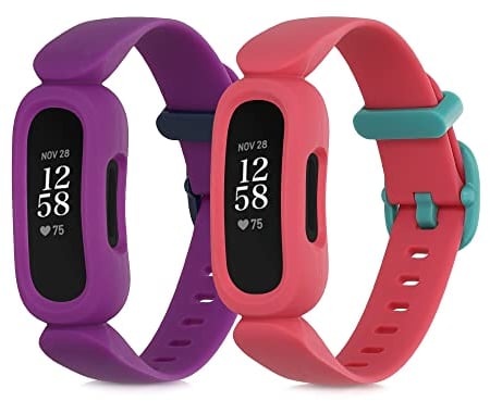 kwmobile Armband S kompatibel mit Fitbit Inspire 2 / Ace 3-2x Fitnesstracker Sportarmband aus TPU und Silikon