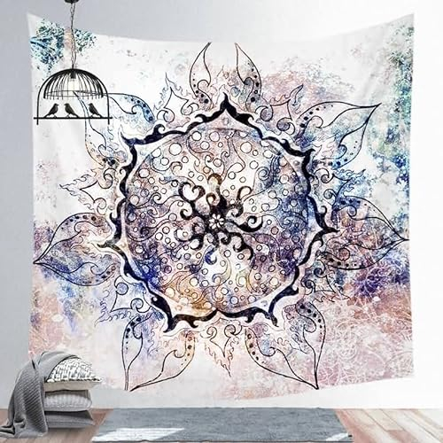 EHOMERY Wandteppich Indie Aesthetic Wandschmuck Kinderzimmer Bunt Boho-Mandala Wandbehang Tapisserie Wandteppich Tapisserie Wandbehang Deko Groß Wohnzimmer Wanddekoration 95X73Cm