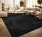 TT Home Teppich Wohnzimmer Kurzflor Anti-Rutsch Rückseite Einfarbiges Design Waschbar, Farbe: Schwarz, Größe:80x150 cm
