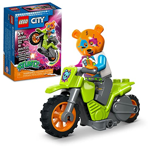 LEGO City Stuntz Bear Stunt Bike 60356, Flywheel-Powered Motorbike Toy to Perform Jumps and Tricks, Toys for Boys & Girls Age 5 Plus, Small Gift or Extension Set