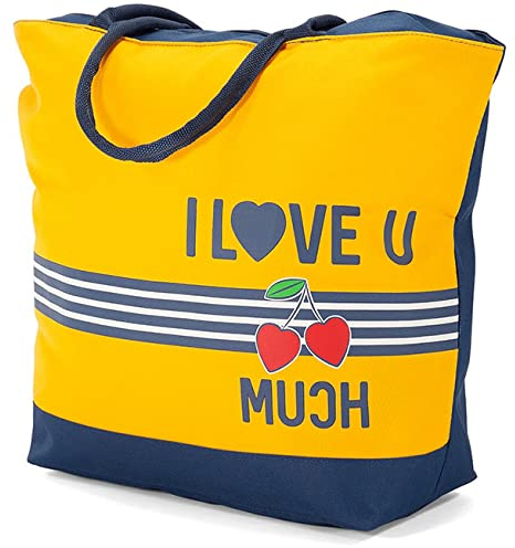 Benzi Unisex Erwachsene bedruckten Buchstaben I Love You. Kann zum Einkaufen, Pool, Picknick, als Strandtasche, Reisetasche, B verwendet Werden Tasche, Mehrfarbig (Mehrfarbig), Einheitsgröße