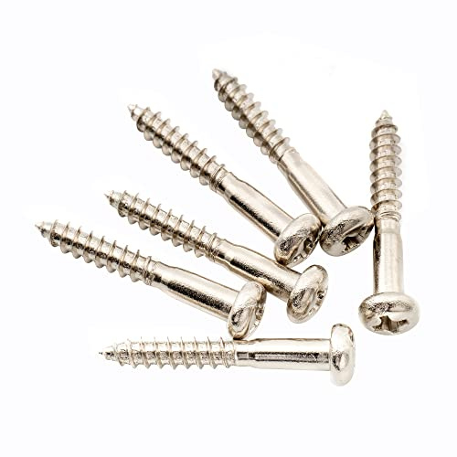 Musiclily Ultra 3,5x25mm Edelstahl Tremolo Brücke Schrauben Nickel 6er Set | für Strat Style E-Gitarre