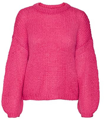 VERO MODA Vmada Ls Pull à col Rond GA Noos Sweater, Fuchsia Purple, M Femme