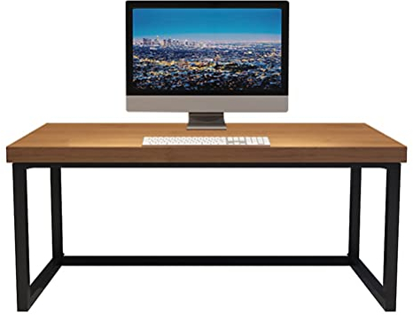 Computertisch Massivholz-Home-Office-Computertisch, strapazierfähiger Langer Tisch aus natürlicher Kiefer mit hochtragenden Metallbeinen, Breite 1,2–3 m (Size : 280x100x75cm)