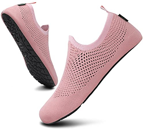 SAGUARO Chaussures d'eau Unisexe Séchage Rapide Mesh Respirant Chaussures Sport Aquatique Intérieur Extérieur, Rose 36/37