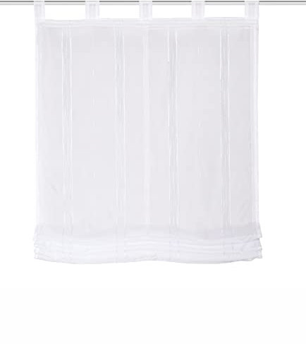 Raffrollo mit Schlaufen weiß 120x140cm Effektvoile Effektstreifen