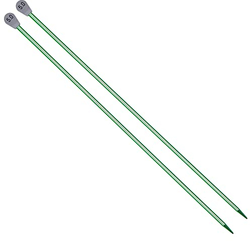 Coopay Aluminium Stricknadeln 5,0 mm - Gerade 35cm Lange für Anfänger und Profis - Metall Stricknadel für Pullover, Decken, Große Projekte
