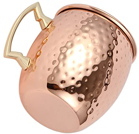 Mugs Moscow Mule En Or Rose, Tasses En Cuivre, Tasses En Cuivre, Accessoires De Bar à Café, Verres à Cocktail, Tasses Martelées Avec Poignée, Tasse à Cocktail En Acier Inoxydable De 550 Ml Pour Boisso
