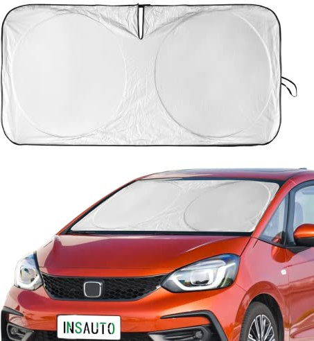 Parasol plegable para parabrisas Honda Fit 2024, para Honda Fit 2007-2022 2023, protector reflectante de ventana frontal 210T, bloquea los rayos UV, visera solar, accesorios para coche, XXL (63 x 39.4