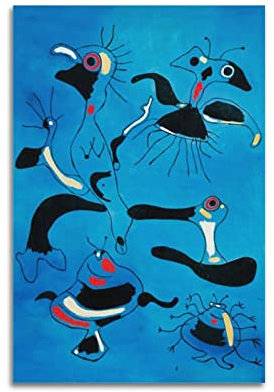 HAATTI Joan Miro Surrealismus-Poster mit Vögeln und Insekten, 40 x 60 cm