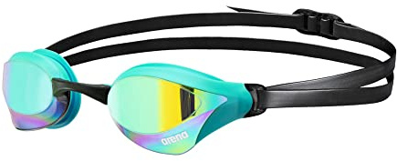Arena Lunettes de natation unisexes Cobra Core Swipe anti-buée pour homme et femme Verres miroir en polycarbonate, émeraude-paon