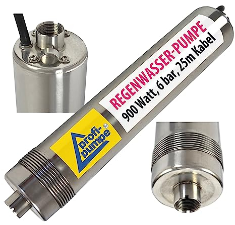 REGENWASSERPUMPE Tauchpumpe, ZISTERNENPUMPE, TAUCHDRUCKPUMPE, 25 m Kabel, Zisterne PUMPE für REGENWASSERNUTZUNG, REGENTANK, Pumpe mit Anschluß für SCHWIMMENDE ENTNAHME (Regen-Star SUPER 900)