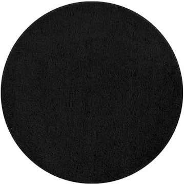 Sentidos Badematte Badteppich rutschfeste,weicher Badezimmerteppich Wasserabsorbierend maschinenwaschbar Badvorleger für Dusche, Badewanne 67 cm Rund Schwarz