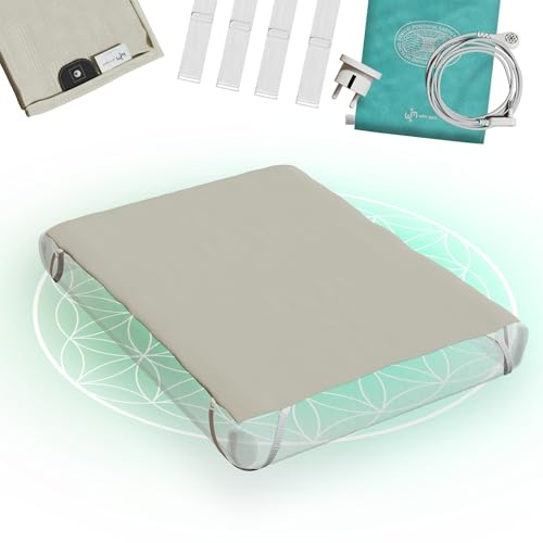 Wim Spa Grounding Bed Sheet Erdungs Matratzencover Schlafmatte Erdungsmatte fürs Bett mit EU Stecker und 5,80m Kabel - Steigern Sie Ihr Wohlbefinden, Schlaf verbessern UVM. (Queen - 153x203cm)