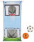 Sunflex® Türwand Set mit Fußball + Basketball | Türvorhang mit Tor und Korb | Kicken und Körbe werfen | Torwand mit Softbällen | Wandspiel Für Kinder Indoor | Ballsportarten Spielen