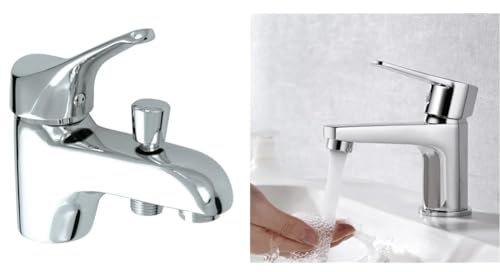 ROUSSEAU 4054663, Monotrou, Mitigeur bain/douche Edinburgh Mtrou Chromé, Chrom&eacute & Ibergrif Star M11057, Mitigeur de Lavabo - Robinet de Salle de Bains Monocommande