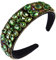 Retro-Stirnband, Wassertropfen, grüner Ring für Strass-Bandana