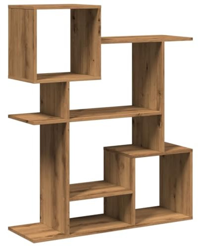 vidaXL Raumteiler Bücherregal, Standregal Regal für Wohnzimmer Schlafzimmer Büro, Büroregal Aktenregal Aufbewahrungregal, Artisan-Eiche Holzwerkstoff