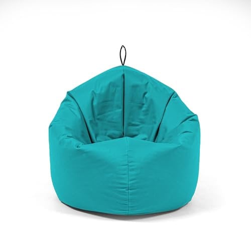 Nadimaideal Sitzsack 2 in1 Funktionen für Kinder, Teenager & Erwachsene | Indoor & Outdoor | Gaming Sitzsack -Komfortabler Beanbag | Füllung EPS Perlen (Türkis, XXL -Durchmesser: 145 cm)