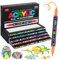 120 Farben Doppelspitze Acrylstifte – Wasserfeste Stifte für Steine Bemalen, Acrylmarker mit Pinselspitze (0,5-4,5mm) & Feiner Spitze (1mm), Acrylstifte für Steine, Glas, Holz, Papier (120)