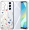 ChoosEU Transparent Hülle für Samsung Galaxy A16 5G / 4G Weich TPU Silikon Case mit Blume Muster Motiv für Mädchen Frauen Dünne Handyhülle Stoßfeste Airbag Schutzhülle Durchsichtig Cover - Blau Rosa