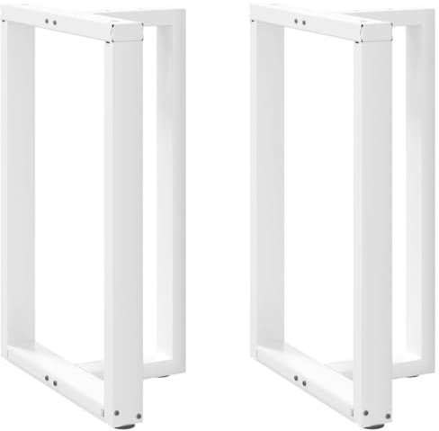 vidaXL Pieds de Table de Bar en T, 2 pièces, Blanc, 60 x 35 x (90-91) cm, Acier