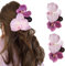 2 pinzas hawaianas grandes con forma de orquídea morada, horquillas para el pelo, accesorios para mujeres y niñas