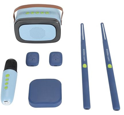 Electric Air Drum Set 3D -Bewegung Erkennen Virtueller Drumsticks -Lautsprecher Mikrofon für Anfänger Erwachsene (Blue)
