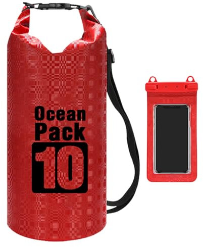 Wasserdichter Rucksack mit verstellbarem Schultergurt | Wasserdichte Earth Pak Tasche mit Kajak-Tasche | Wasserdichte Taschen für Reisen | Leichter Rucksack mit Wickelverschluss für die Lagerung mit