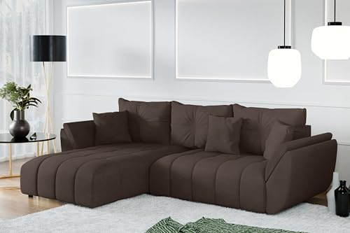AXLIVING Ecksofa mit Schlaffunktion Verciani L Sofa Braun 280 cm