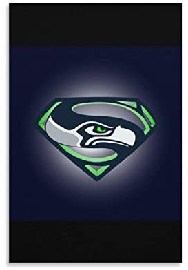 MIMIBC Foto Auf Leinwand 50 * 70cm Senza Cornice Pittura decorativa di Seattle Seahawks Logo di arte della squadra di calcio