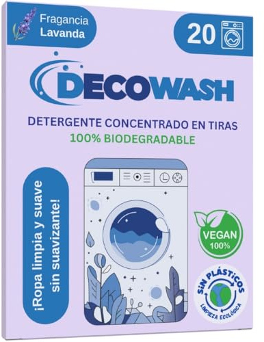Waschmittelblätter (bis zu 40 Wäschen) – Waschmittel Blätter Ökologisch, Hypoallergen, Lavendelduft, Biologisch Abbaubar, Plastikfrei – Ideal für Empfindliche Haut, Hand- & Maschinenwäsche