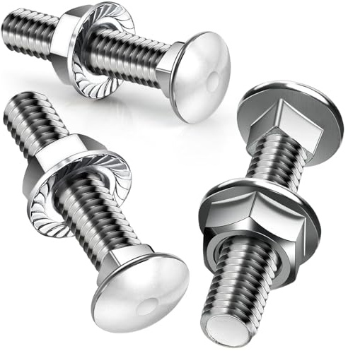 SWTYExt 25 Stück Schlossschrauben M5X40mm Schloßschrauben Flachkopfschrauben mit Flanschmuttern M5 Mutter DIN 6923 Torbandschrauben für Bauwesen Industriemaschinen Heimdekoration