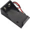 Fcnjsao Lot de 2 boîtes de stockage de piles noires 9 V sans couvercle/bouton de commutation 9 V avec câble pour appareils électroniques