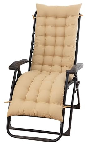 Surwin Cojín Tumbona Jardin Exterior, Cojines para Sillas de Jardin, Colchóneta para Tumbonas Sillas y Hamacas, Mecedora Exterior, para Terraza, Balcón y Playa (Beige,40x110cm)
