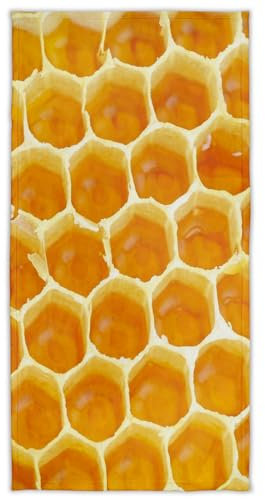 YISUMEI Badetuch mit Bienenwabe Muster, 70 x 140 cm Mikrofaser Strandtuch, Weich und Saugfähig Handtücher für Bad und Pool