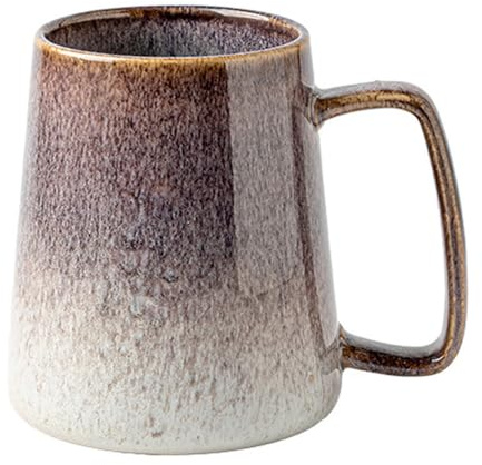 Hosoncovy Keramik-Kaffeetasse mit großem Fassungsvermögen, 700 ml, mit Griff, Farbverlauf, glasiert, Kontrastfarbe, Teetasse, Getränketasse, Paar, Geschenktasse (grau)