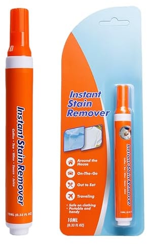 Instant Stain Remover Pen, Stain Remover Pen Goodbye Wine Stain Food Splatter Dirt Blemish Portable Fast Acting Travel-Friendly for Clothes Wine Coffee Makeup Food