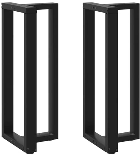 Teenpull Lot de 2 pieds de table de bar en forme de T - Noir - 40 x 35 x (100-101) cm - En acier revêtu par pulvérisation - Réglables - Pour table haute - Pieds en métal robuste