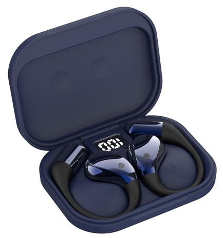 Conyat Écouteurs Bluetooth sans Fil, 2026 Bluetooth V6.0 Casque HiFi Stéréo avec ENC Mic, 40H Autonomie Ecouteurs Open-Ear Contrôle Tactile, IP7 Étanche Casque Sport pour Fitness/Musique/Appels, Bleu