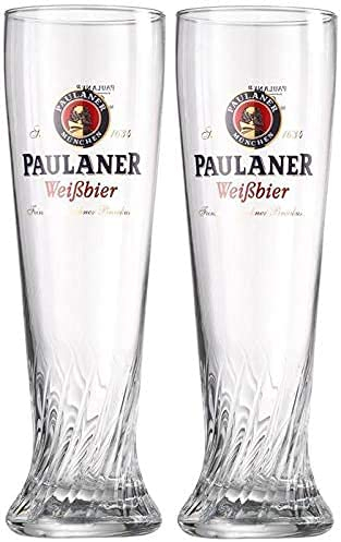 Paulaner Brewery Weizen Weißbier Signature Spiralglas 0,5 l - Set mit 2 Gläsern