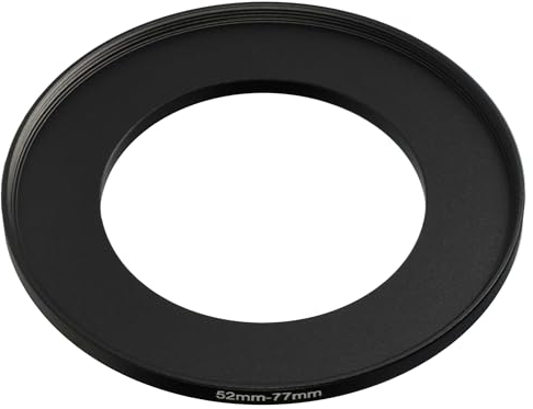 vhbw Step-Up-Ring Adapter von 52 mm auf 77 mm für Kamera Objektiv - Filteradapter, Metall, Schwarz